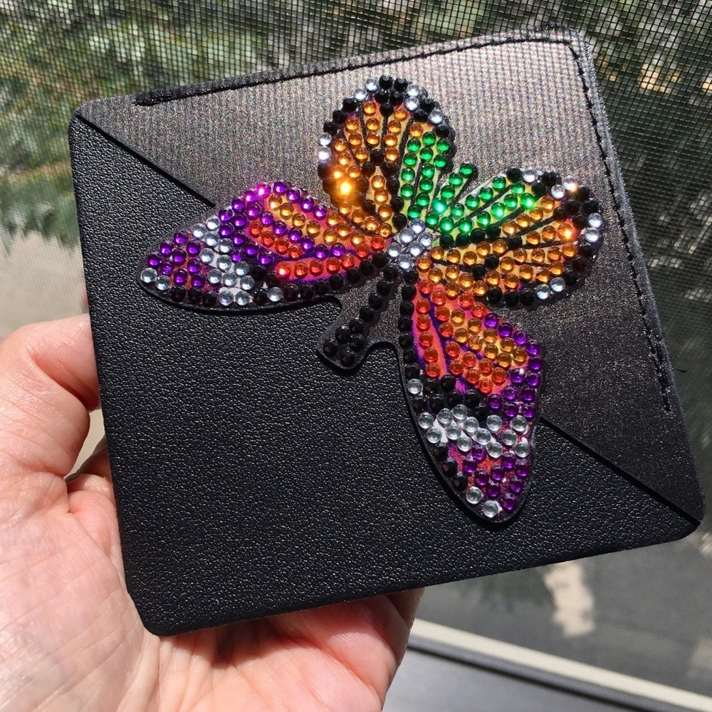 Diamond Art Butterfly Corner Bookmark, Colorful, Sparkly, Bling (GRN/ORNG/PURP)